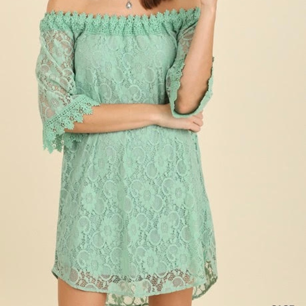*Umgee*Lace Detailed Off The Shoulder Dress
